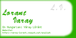 lorant varay business card